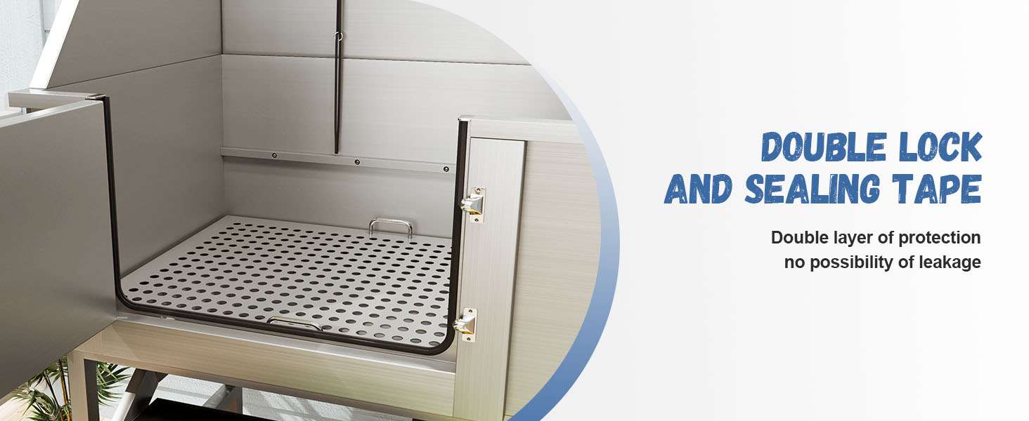 Bañera Profesional Compacta Acero para Mascotas con Escalera - Grifería 3 Velocidades y Trampa de Pelo - Imagen 15