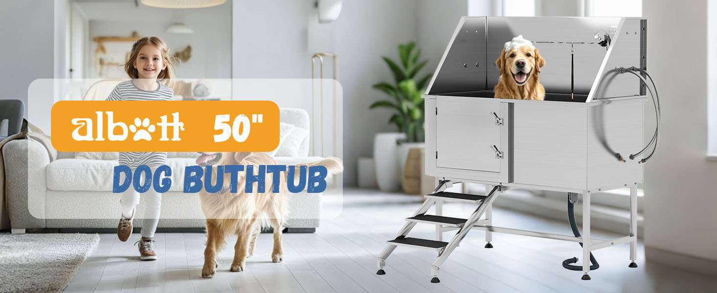 Bañera Profesional Compacta Acero para Mascotas con Escalera - Grifería 3 Velocidades y Trampa de Pelo - Imagen 10