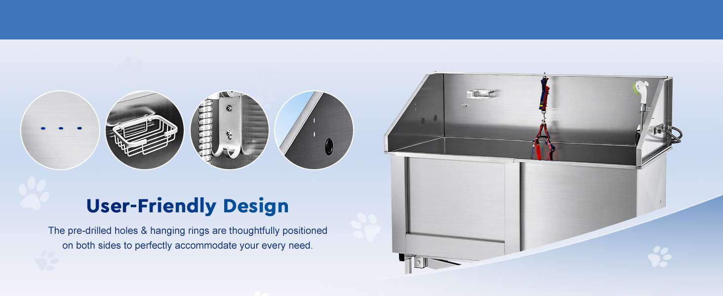 Bañera electrica perros medianos pequeños acero inoxidable 134cm altura ajustable
