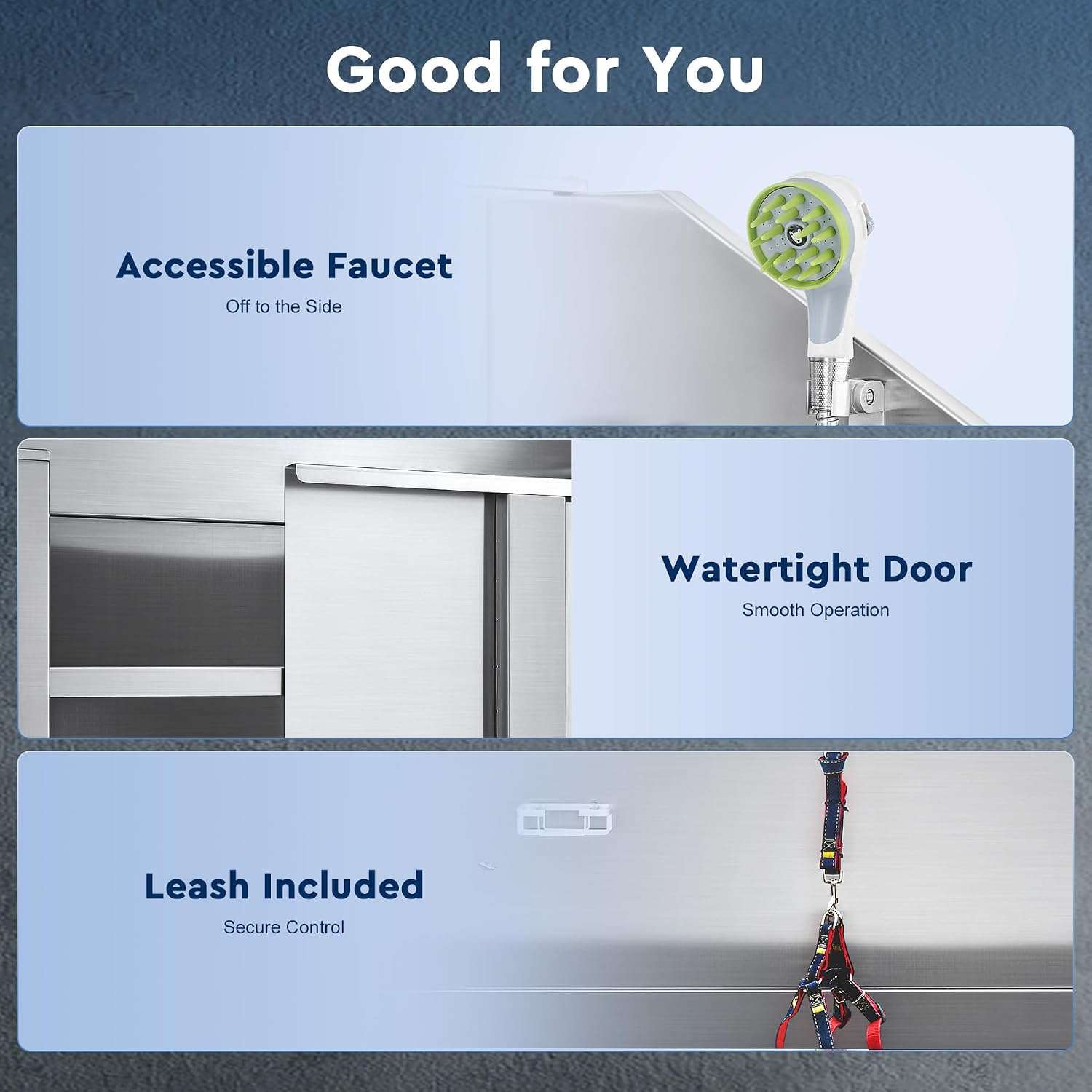 Bañera electrica perros medianos pequeños acero inoxidable 134cm altura ajustable
