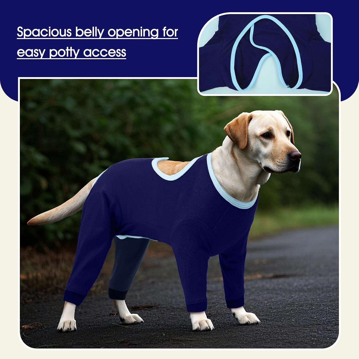 Body recuperacion perro manga larga post operatorio algodon heridas piel pijama 4 patas
