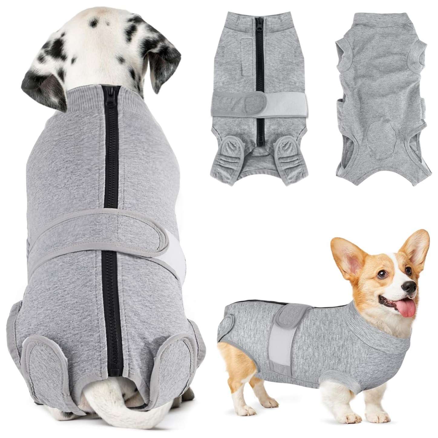 Body recuperacion perros post operatorio tallas grandes y pequeñas cierre espalda alternativa cono