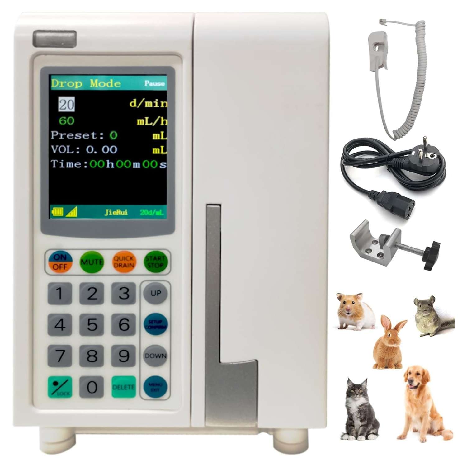 Bomba de infusion veterinaria automatizada iv perros gatos modo kvo silenciosa