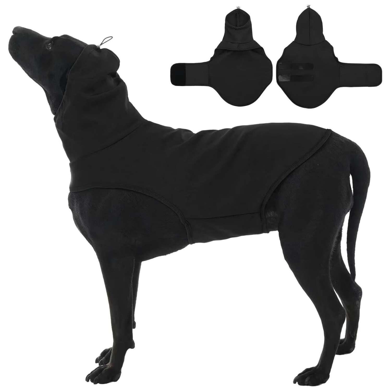 Chaleco anti ansiedad perro con capucha 2 en 1 compresion calmante fuegos artificiales separacion