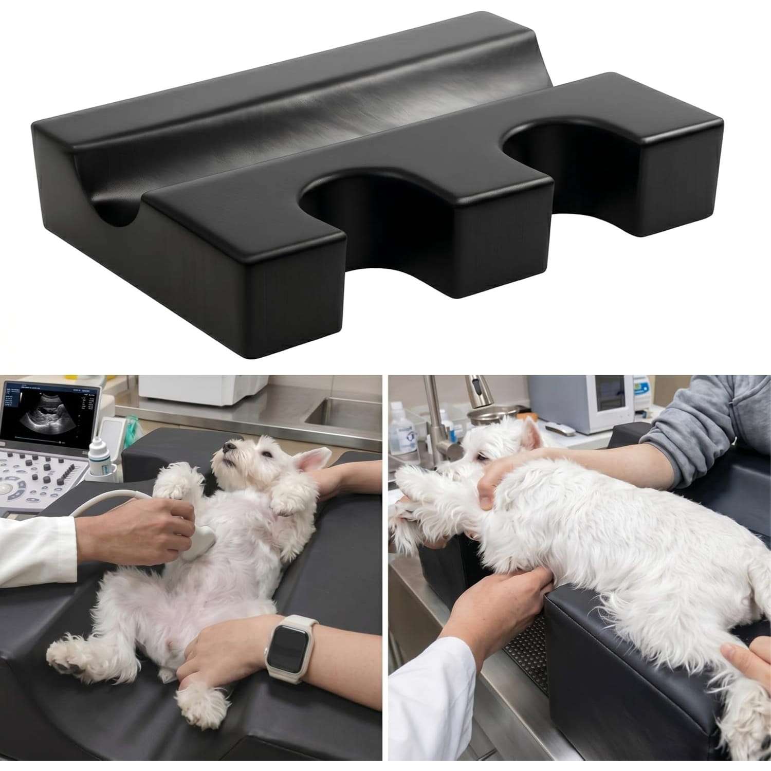 Cojin posicionador veterinario 76x50x15 cm impermeable y resistente a rasguños para ecografias