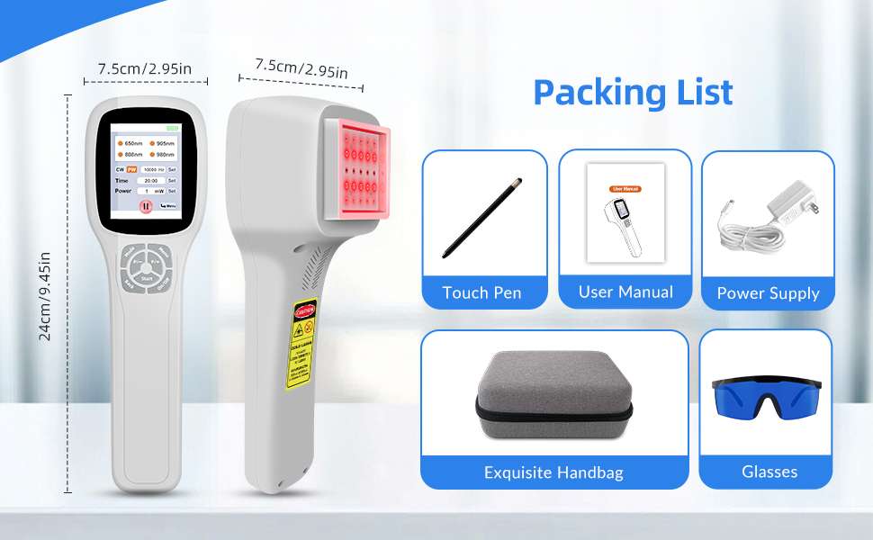 Equipo laser terapeutico veterinario profesional 4 longitudes de onda con pantalla tactil para artritis