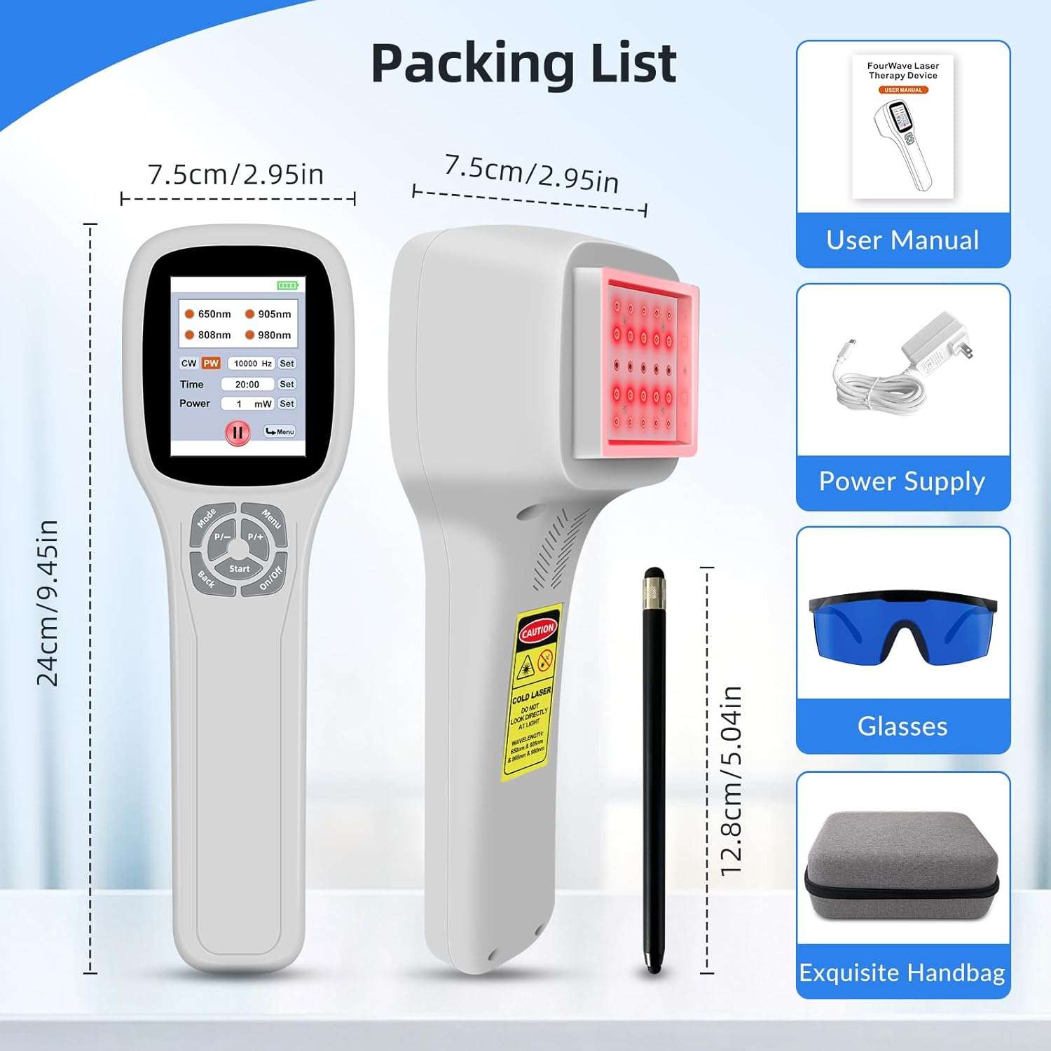 Equipo laser terapeutico veterinario profesional 4 longitudes de onda con pantalla tactil para artritis