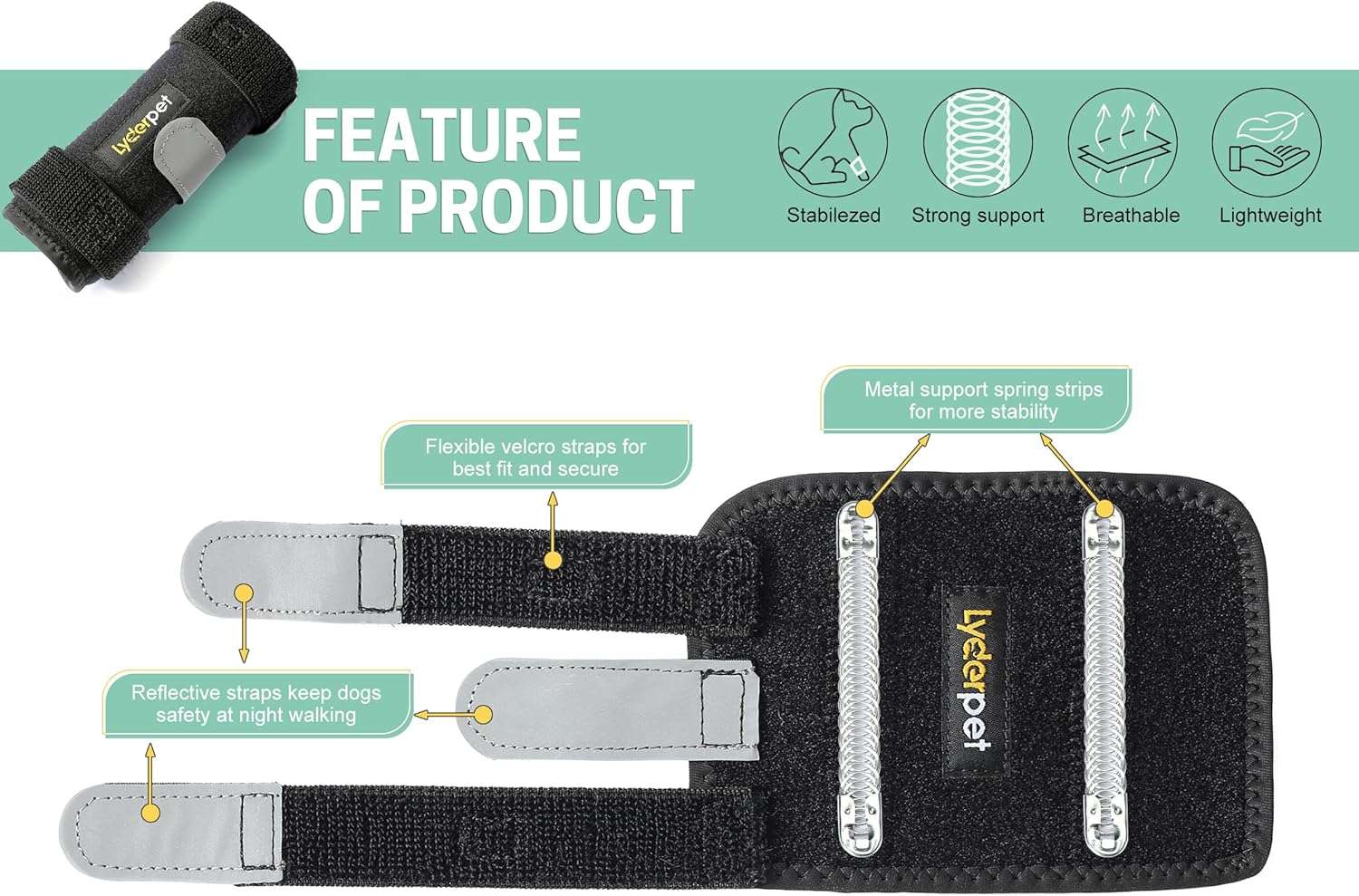 Ferula ortopedica perro pata delantera muñequera carpo soporte metal artritis