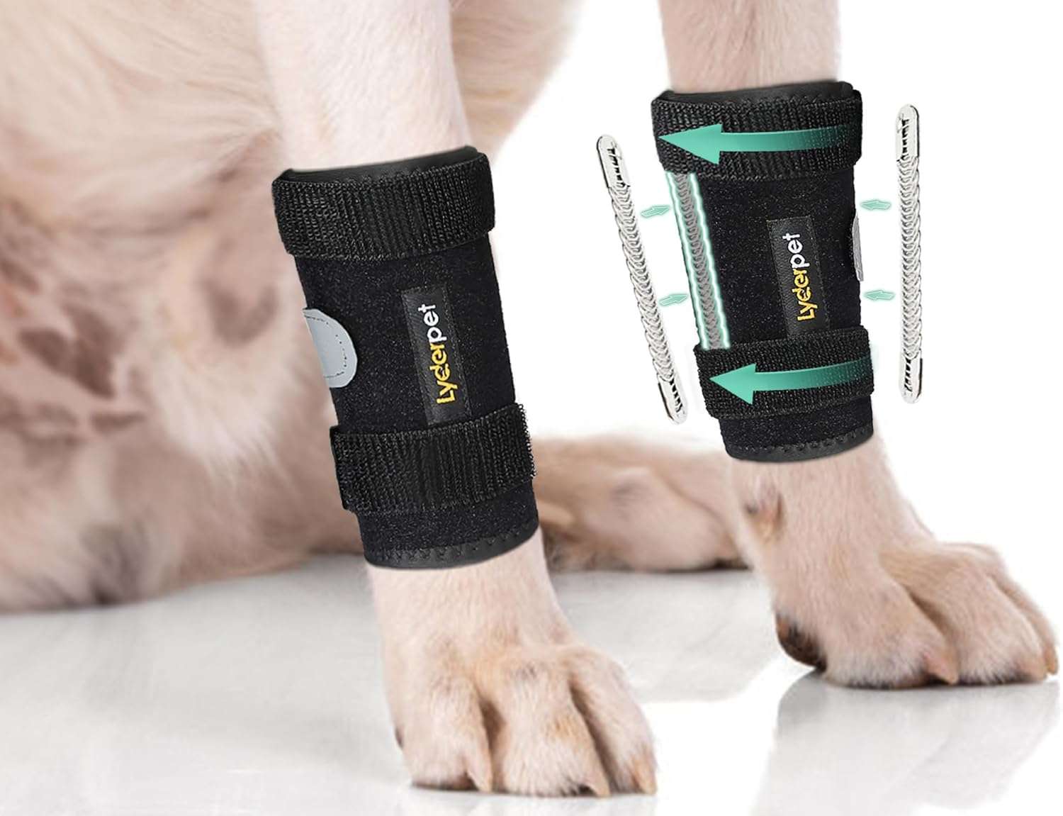 Ferula ortopedica perro pata delantera muñequera carpo soporte metal artritis