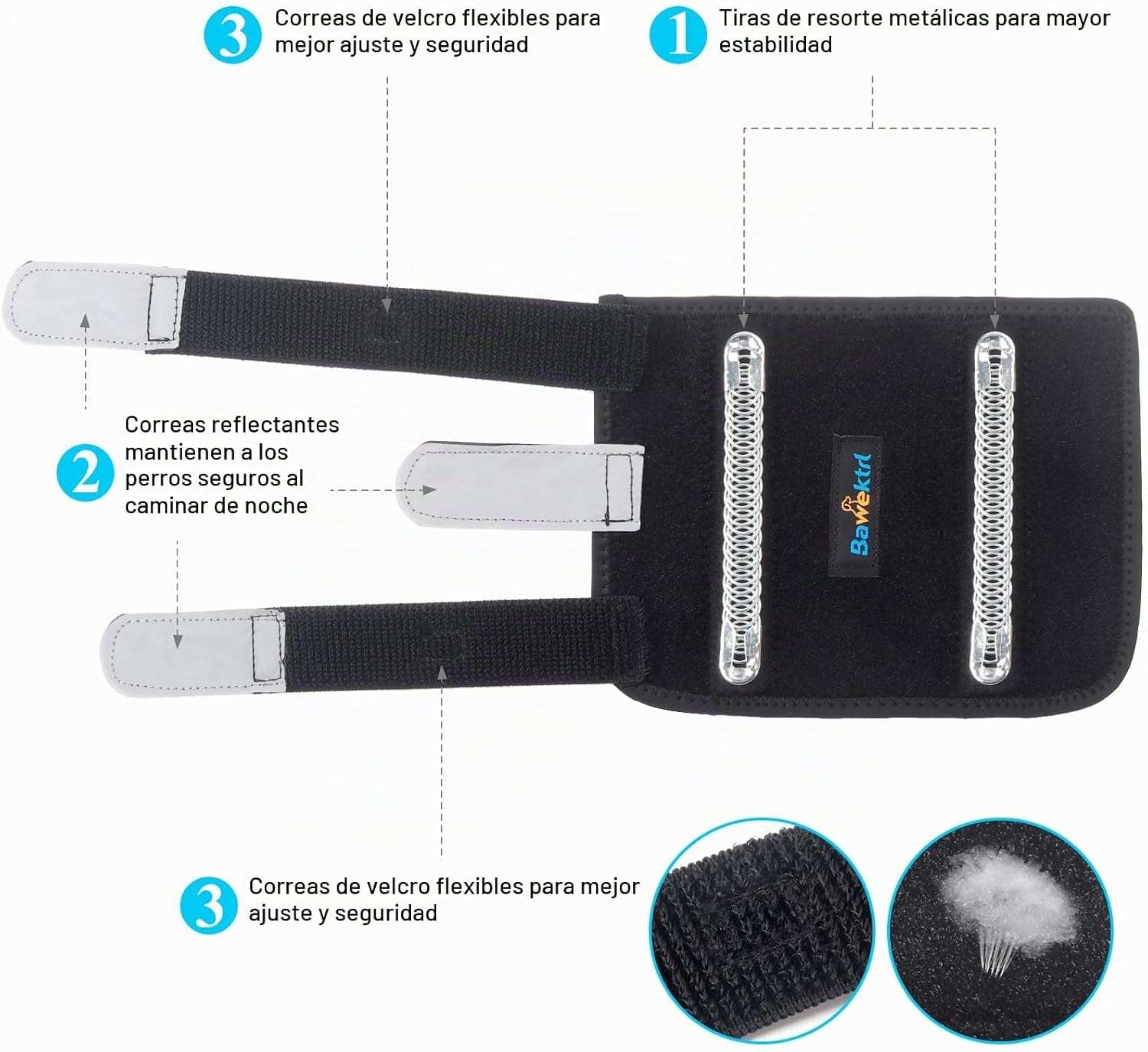 Ferula ortopedica perro pata delantera muñequera carpo soporte metal artritis esguince