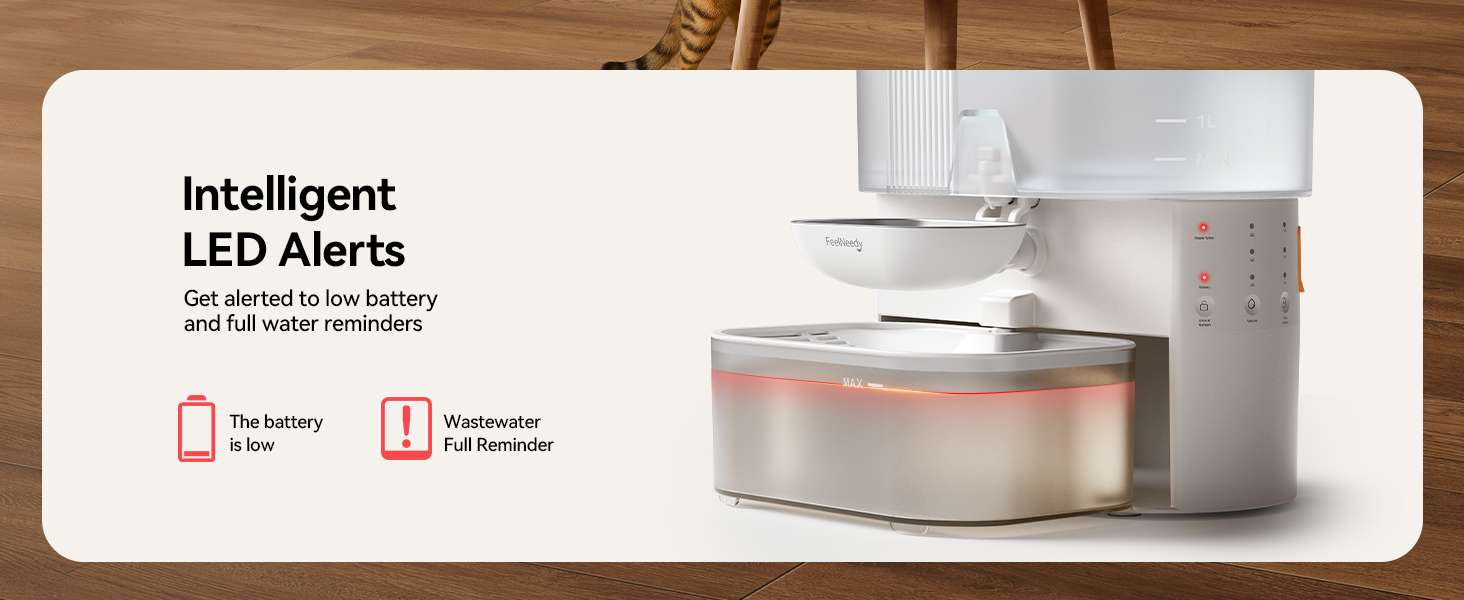 Fuente de agua para gatos autolimpiable sin filtros de 3.5 litros inalambrica con bateria de 180 dias.