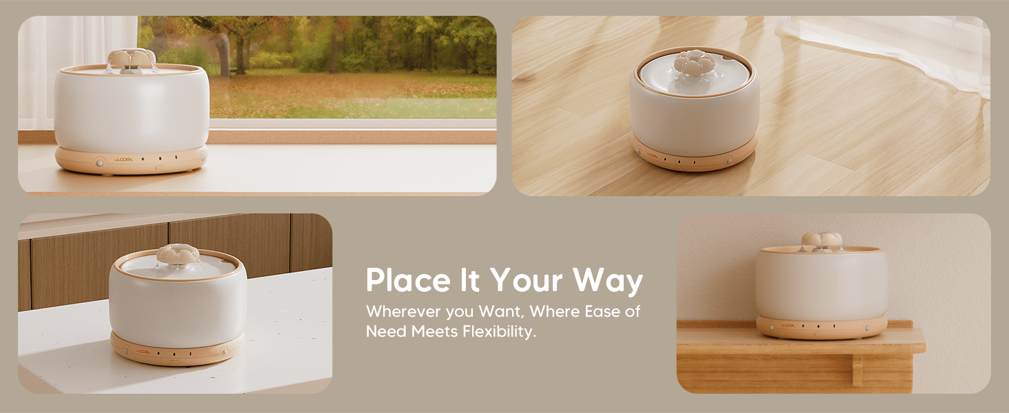 Fuente de agua de ceramica inalambrica de 3 litros para gatos con sensor de radar y bateria de larga duracion.