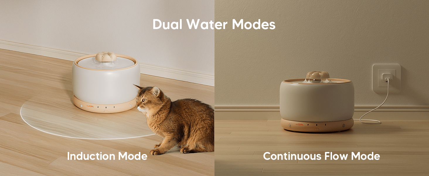 Fuente de agua de ceramica inalambrica de 3 litros para gatos con sensor de radar y bateria de larga duracion.