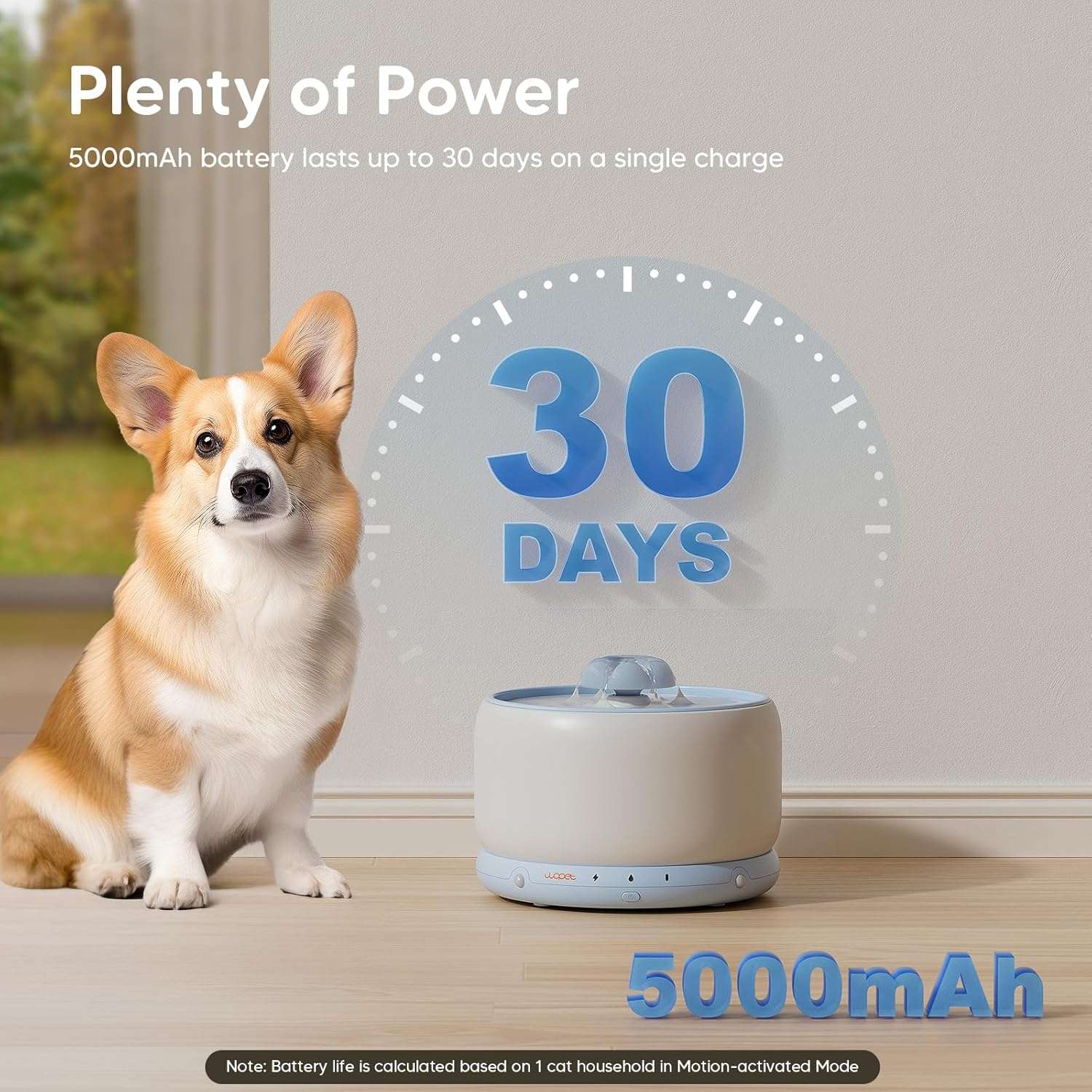 Fuente de agua de ceramica inalambrica de 3 litros para gatos con sensor de radar y bateria de larga duracion.