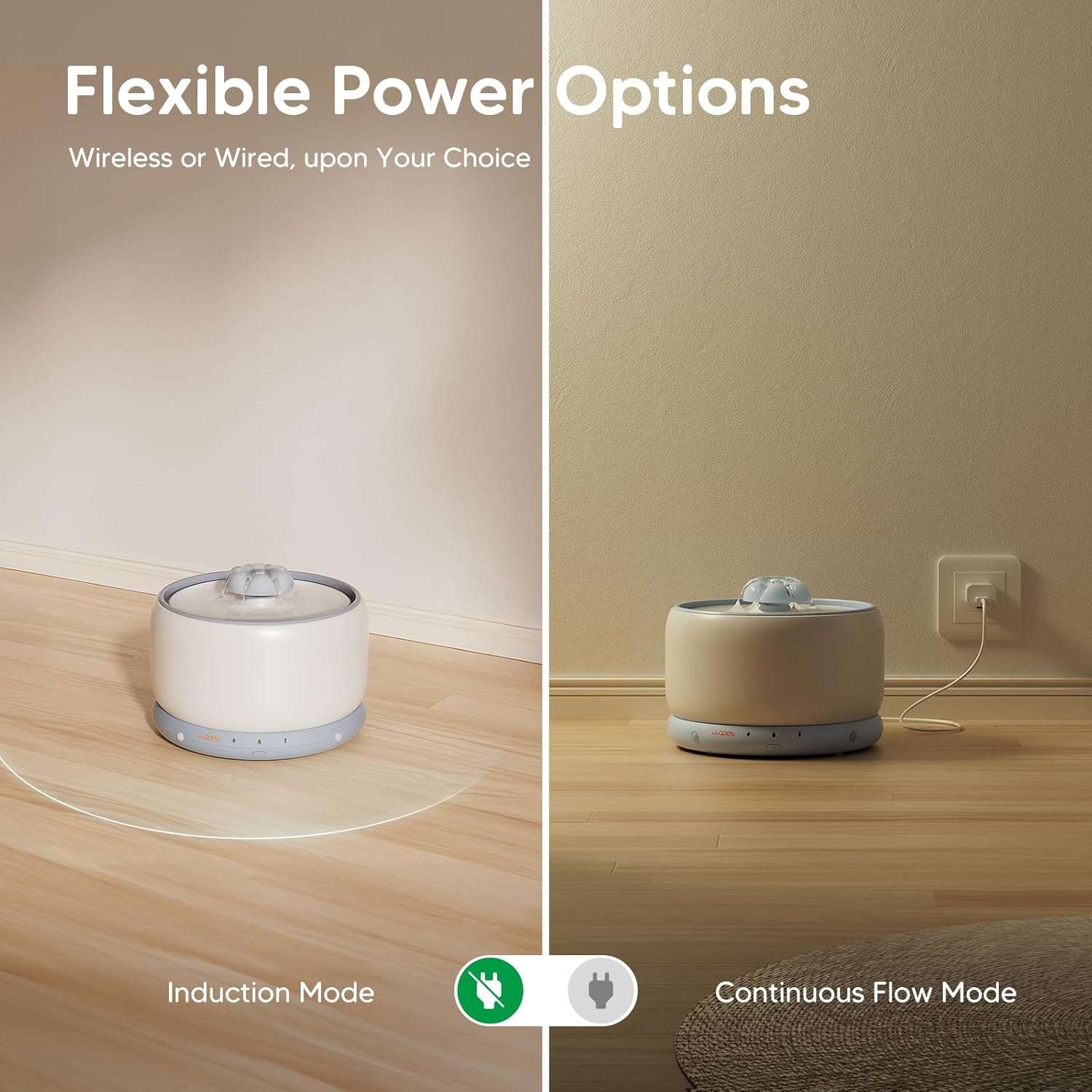 Fuente de agua de ceramica inalambrica de 3 litros para gatos con sensor de radar y bateria de larga duracion.