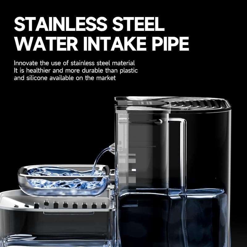 Fuente de agua inalambrica de 4.5 litros de ceramica para gatos con control de temperatura y bateria de larga duracion.