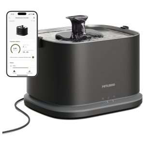 Fuente de agua inteligente para gatos con WiFi 5Ghz bomba inalambrica de acero inoxidable y rastreo de hidratacion por App.