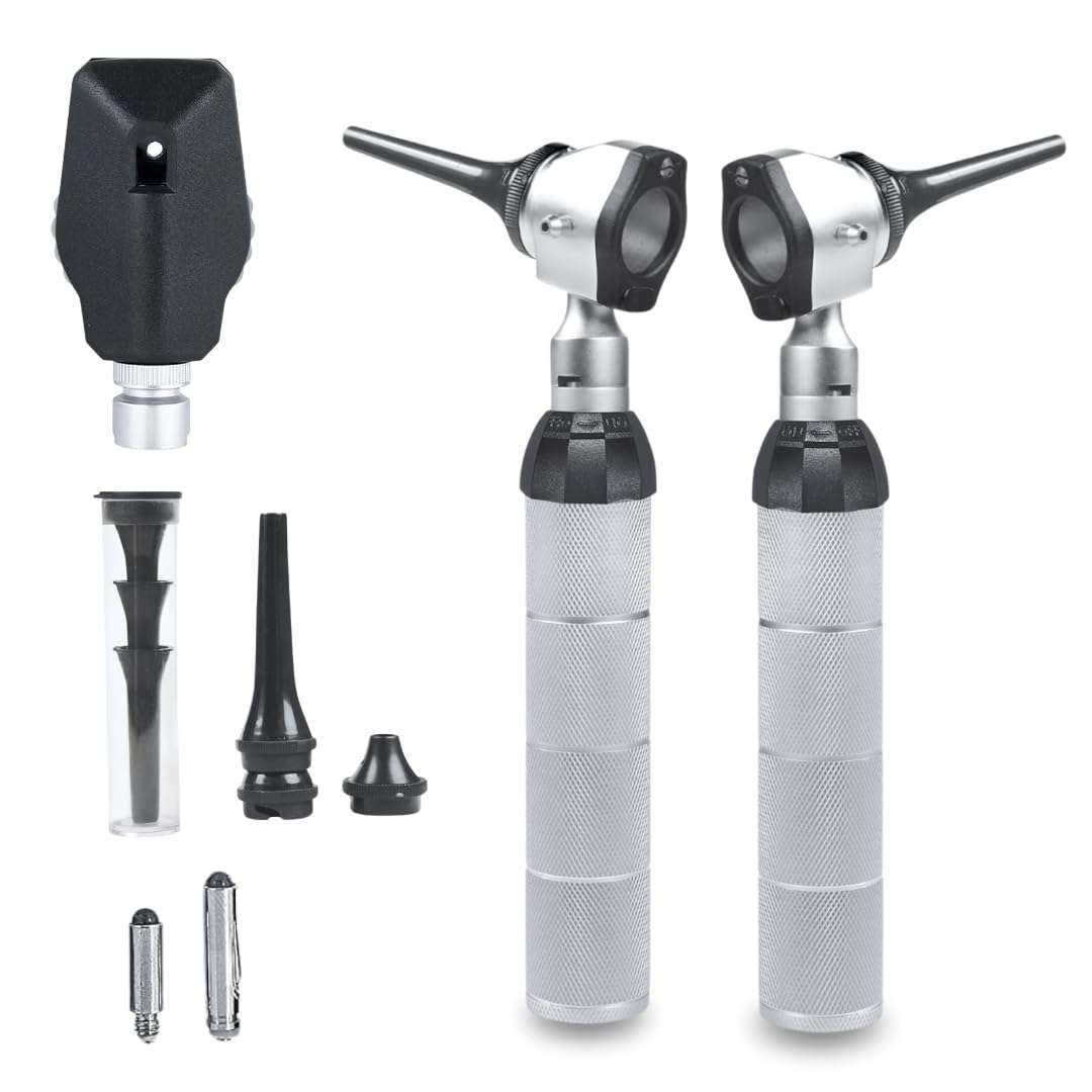 Kit diagnostico veterinario 3 en 1 otoscopio oftalmoscopio luz led perros gatos