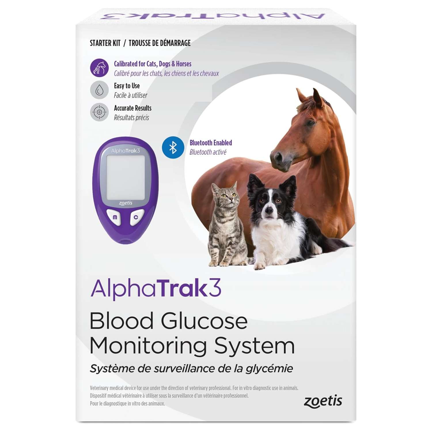 Glucometro veterinario alphatrak 3 kit completo perros gatos app movil diabetes