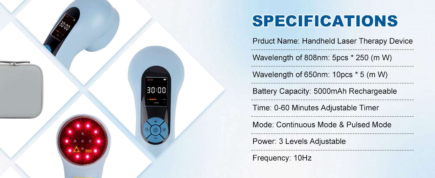 Dispositivo laser terapeutico veterinario infrarrojo con bateria de 5000mah para dolor y artritis en mascotas