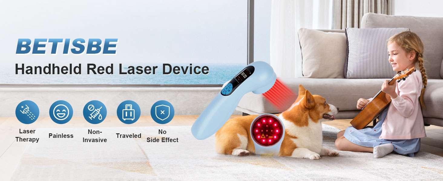 Dispositivo laser terapeutico veterinario infrarrojo con bateria de 5000mah para dolor y artritis en mascotas