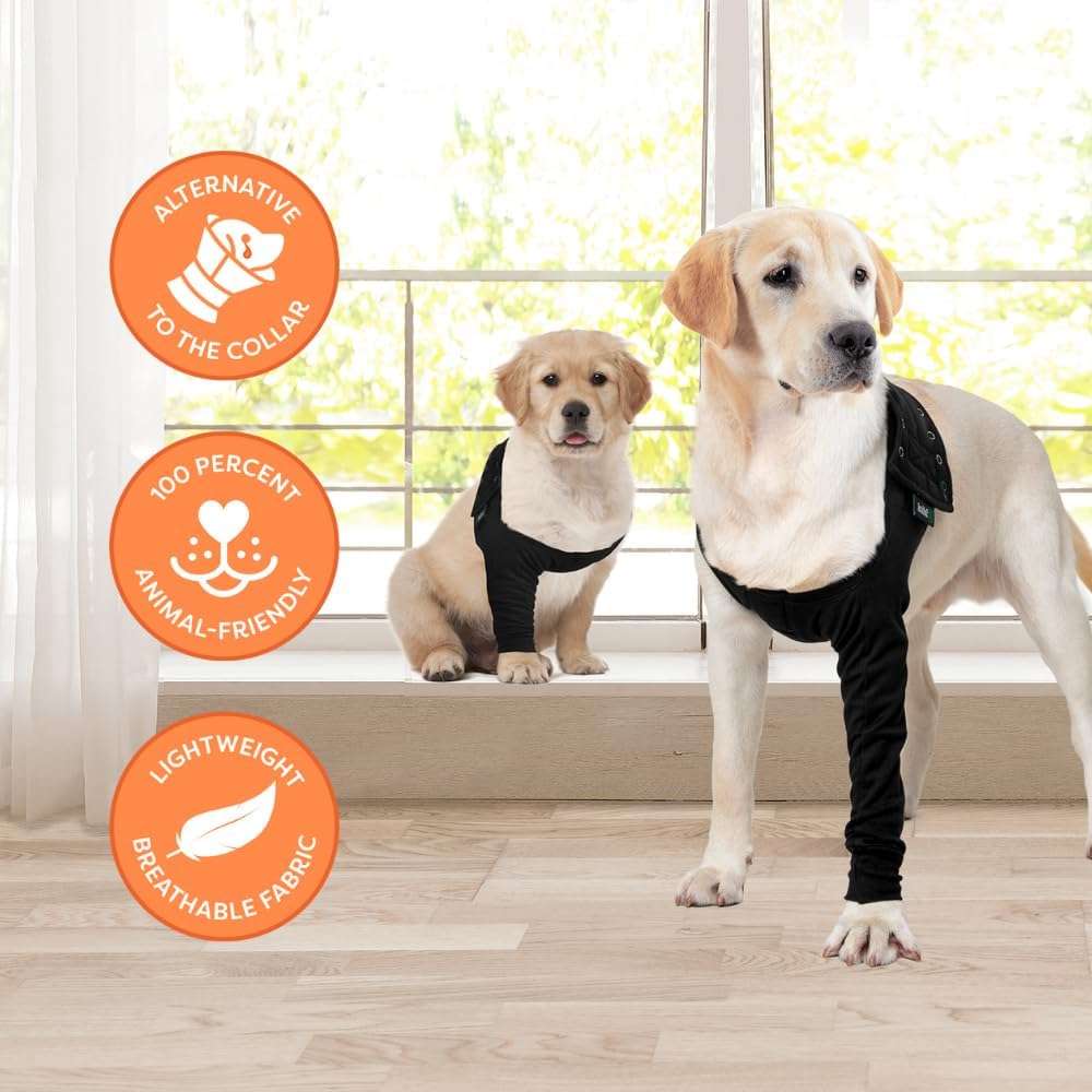 Manga recuperacion pata delantera perro anti lamido alternativa cono isabelino suitical