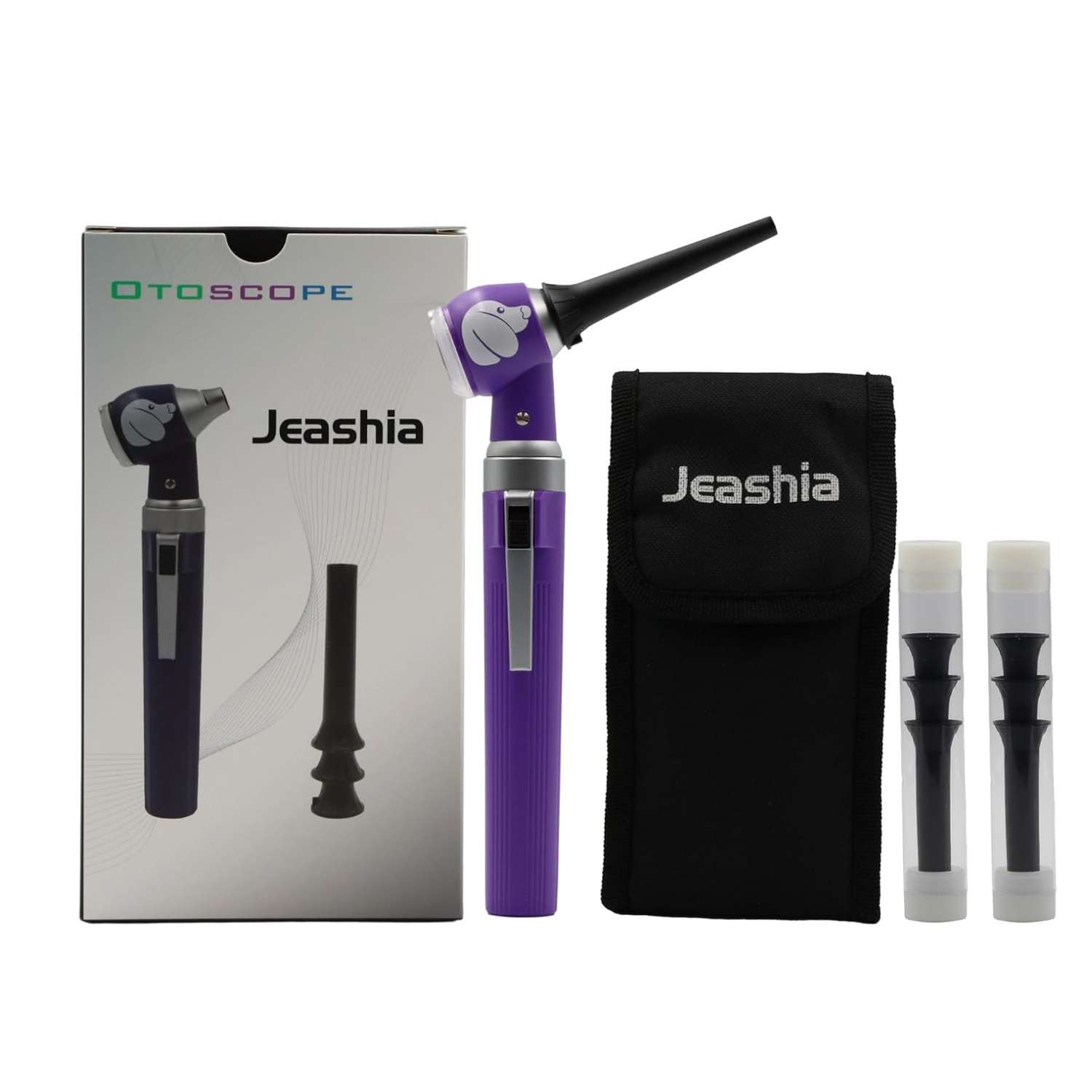 Otoscopio veterinario led con especulos extra largos para revision de oidos en perros y gatos funciona con pilas