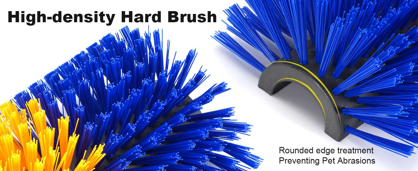 Pack de 2 cepillos rascadores anchos de 43x20 cm para vacas y caballos montaje en poste con cerdas largas