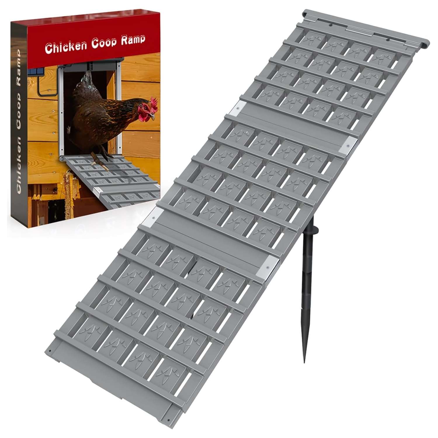 Rampa escalera modular de plastico para gallinero 93 cm ajustable y antideslizante para pollos y patos