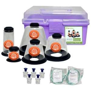 Set de 5 mascarillas de oxigeno para perros y gatos veterinaria con tubo de conexion