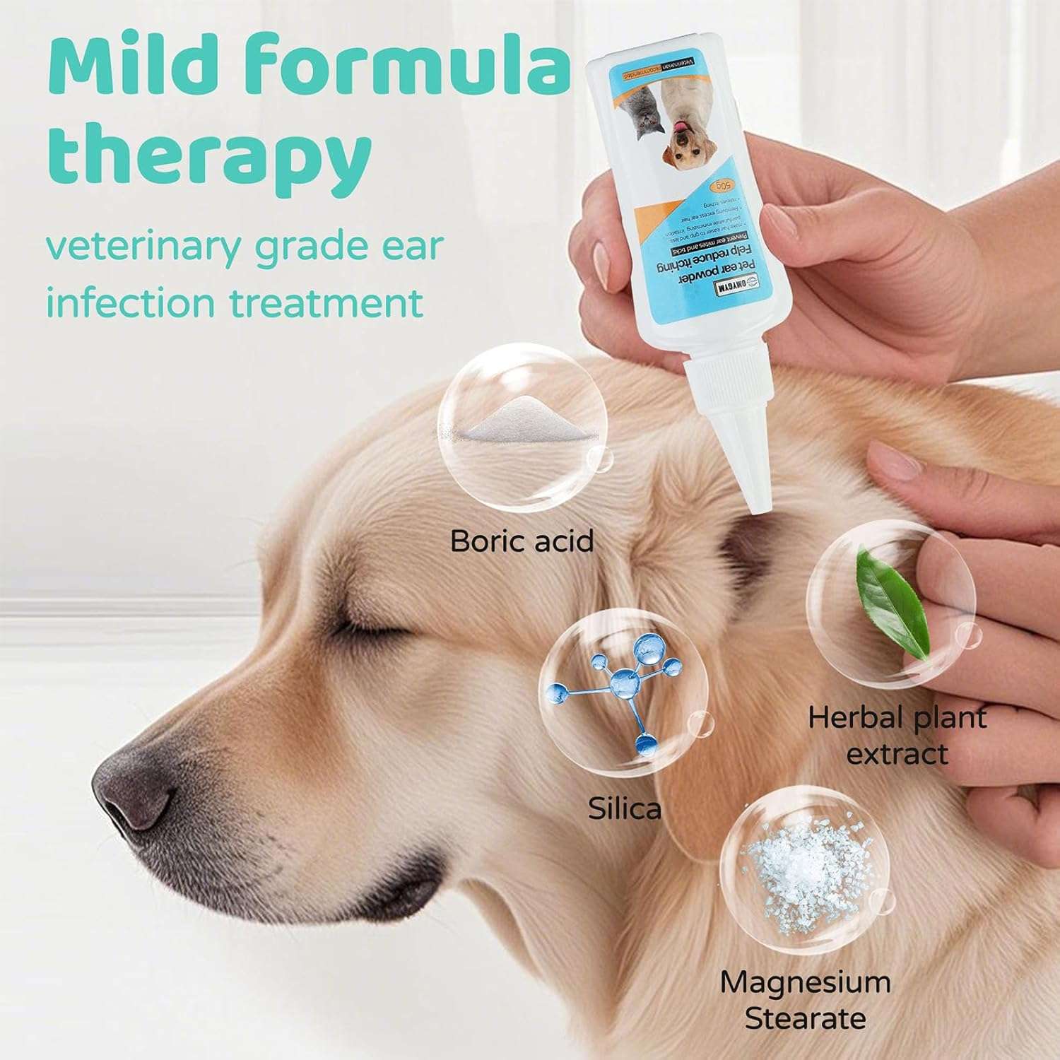 Kit de depilacion de orejas para perros poodle y schnauzer con polvo y pinzas hemostaticas