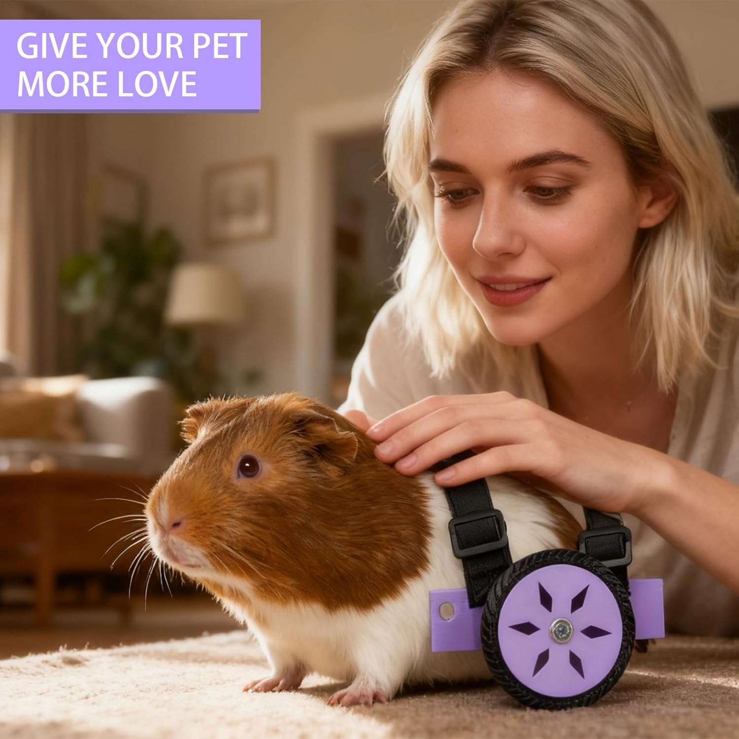 Silla de ruedas miniatura ultraligera para mascotas pequeñas con ruedas silenciosas.