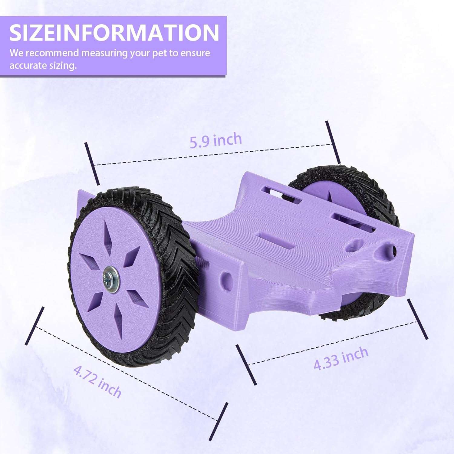 Silla de ruedas miniatura ultraligera para mascotas pequeñas con ruedas silenciosas.