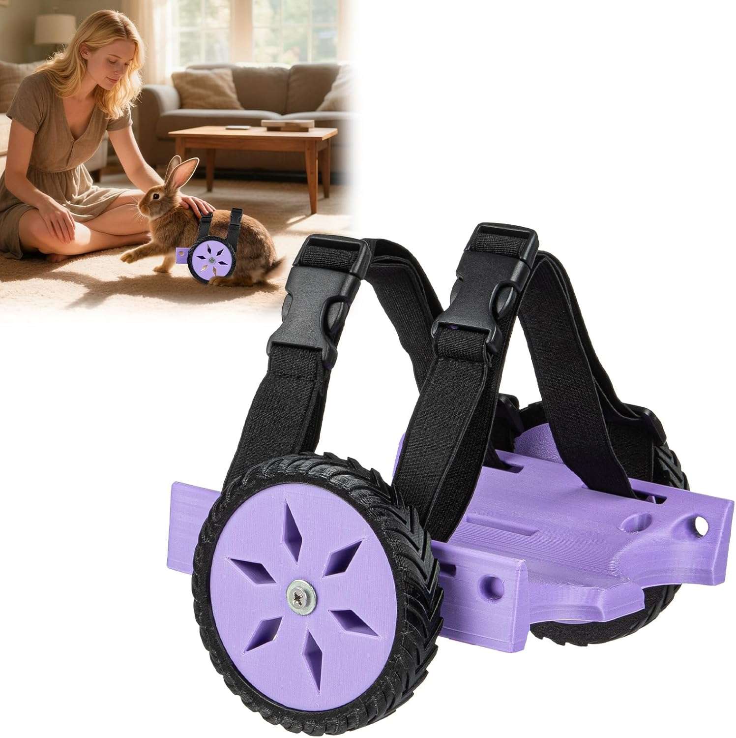 Silla de ruedas miniatura ultraligera para mascotas pequeñas con ruedas silenciosas.