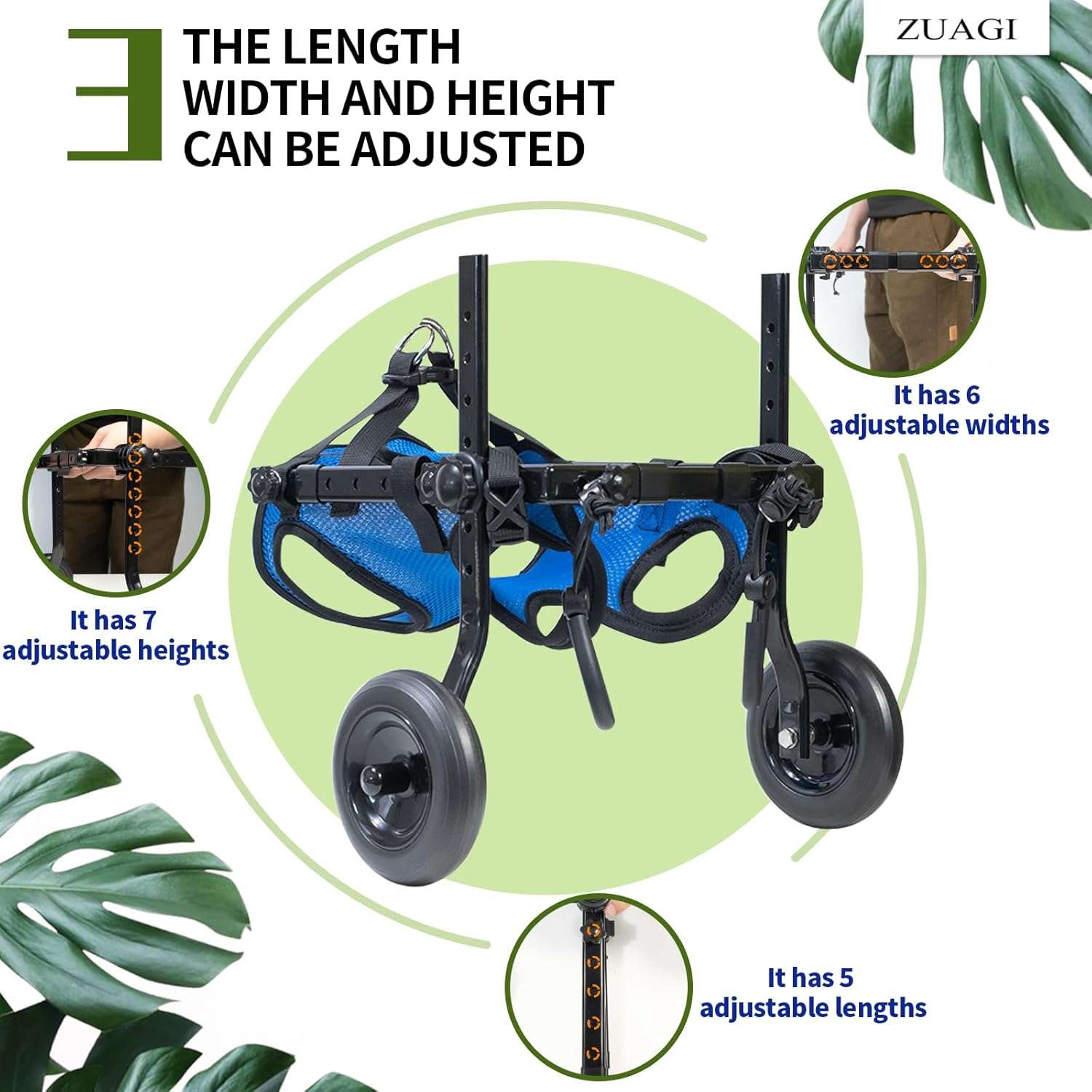 Silla ruedas perro soporte malla abdominal ajustable aluminio ligero patas traseras