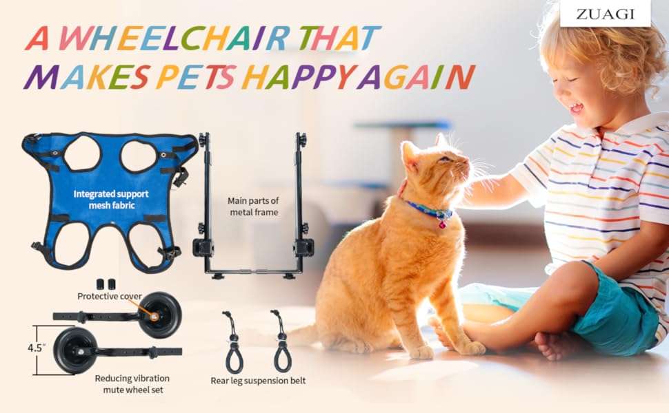 Silla de Ruedas Perro (Patas Traseras) Ajustable con Soporte Abdominal de Malla (XS, S, M) - Imagen 7