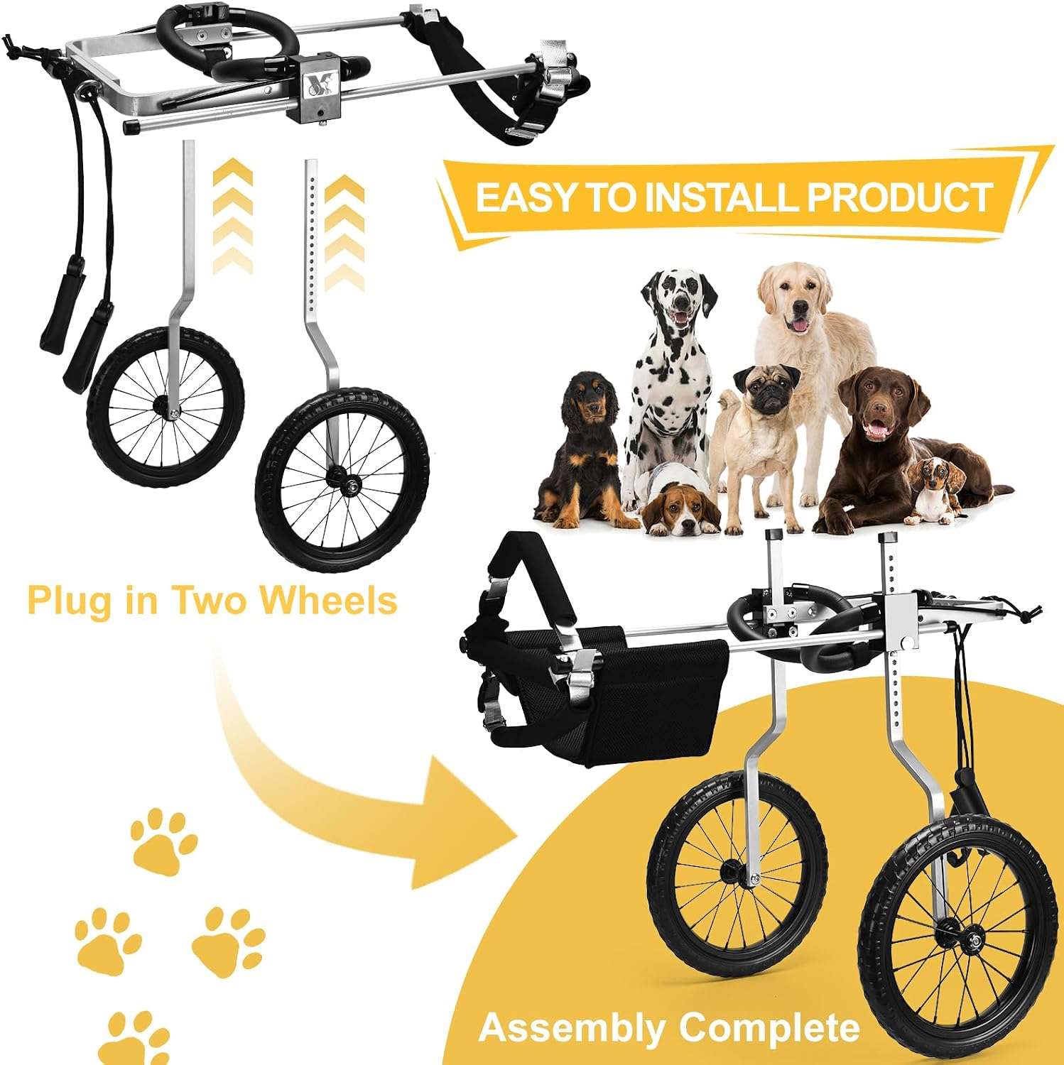 Silla ruedas perro todo terreno aluminio aeronautico soporte espinal L XL XXL playa cerro