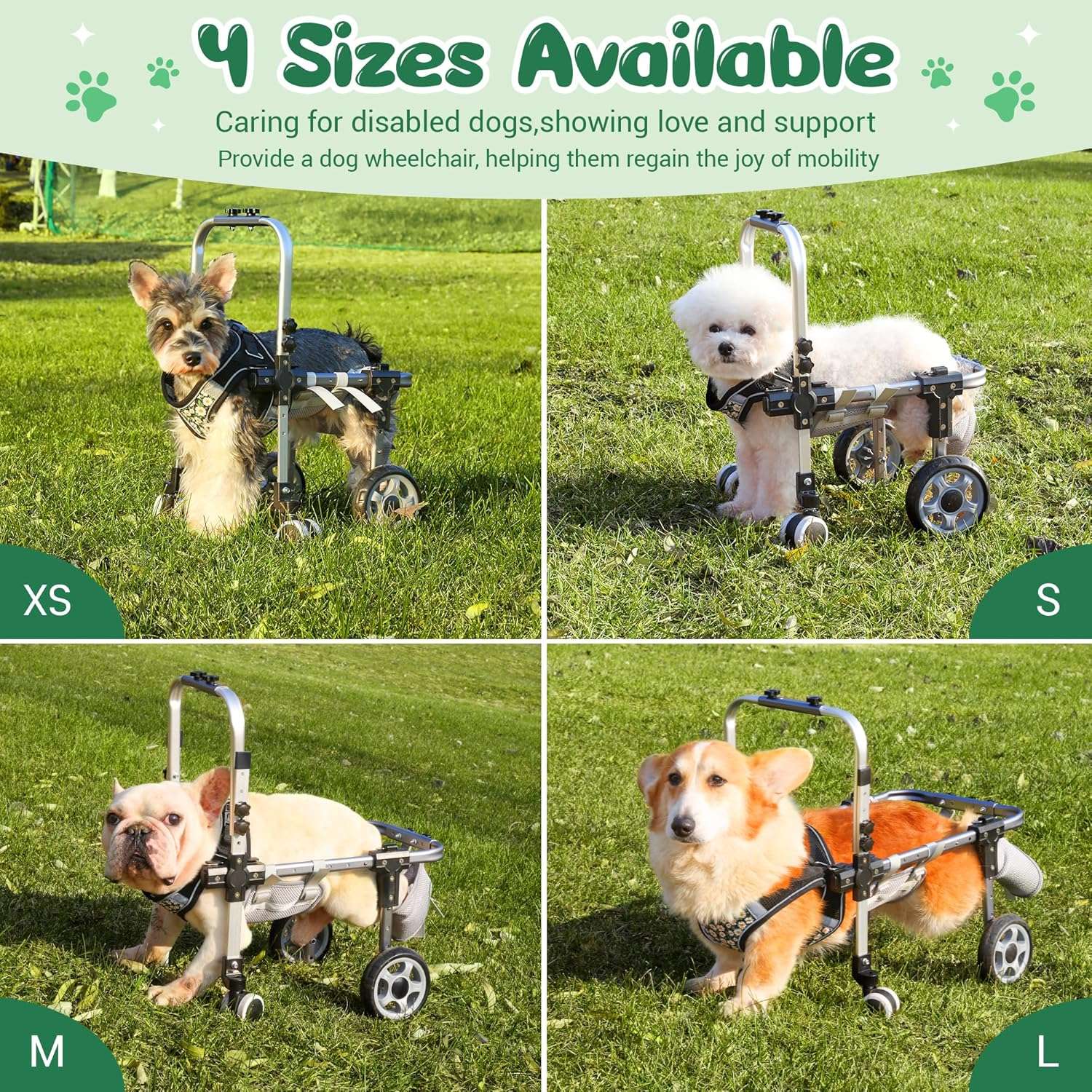 Silla ruedas perro aluminio aviacion ajustable patas traseras carrito ortopedico rehabilitacion