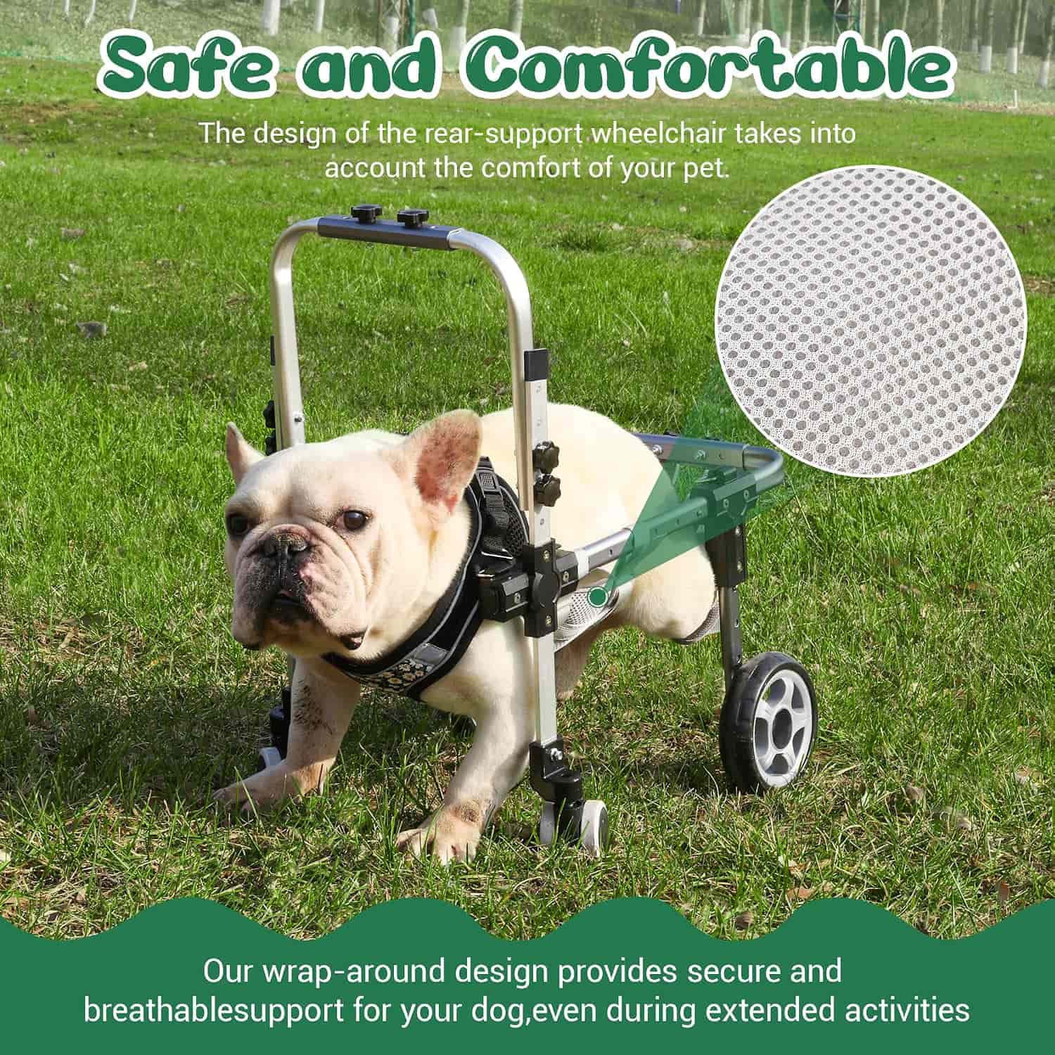 Silla ruedas perro aluminio aviacion ajustable patas traseras carrito ortopedico rehabilitacion