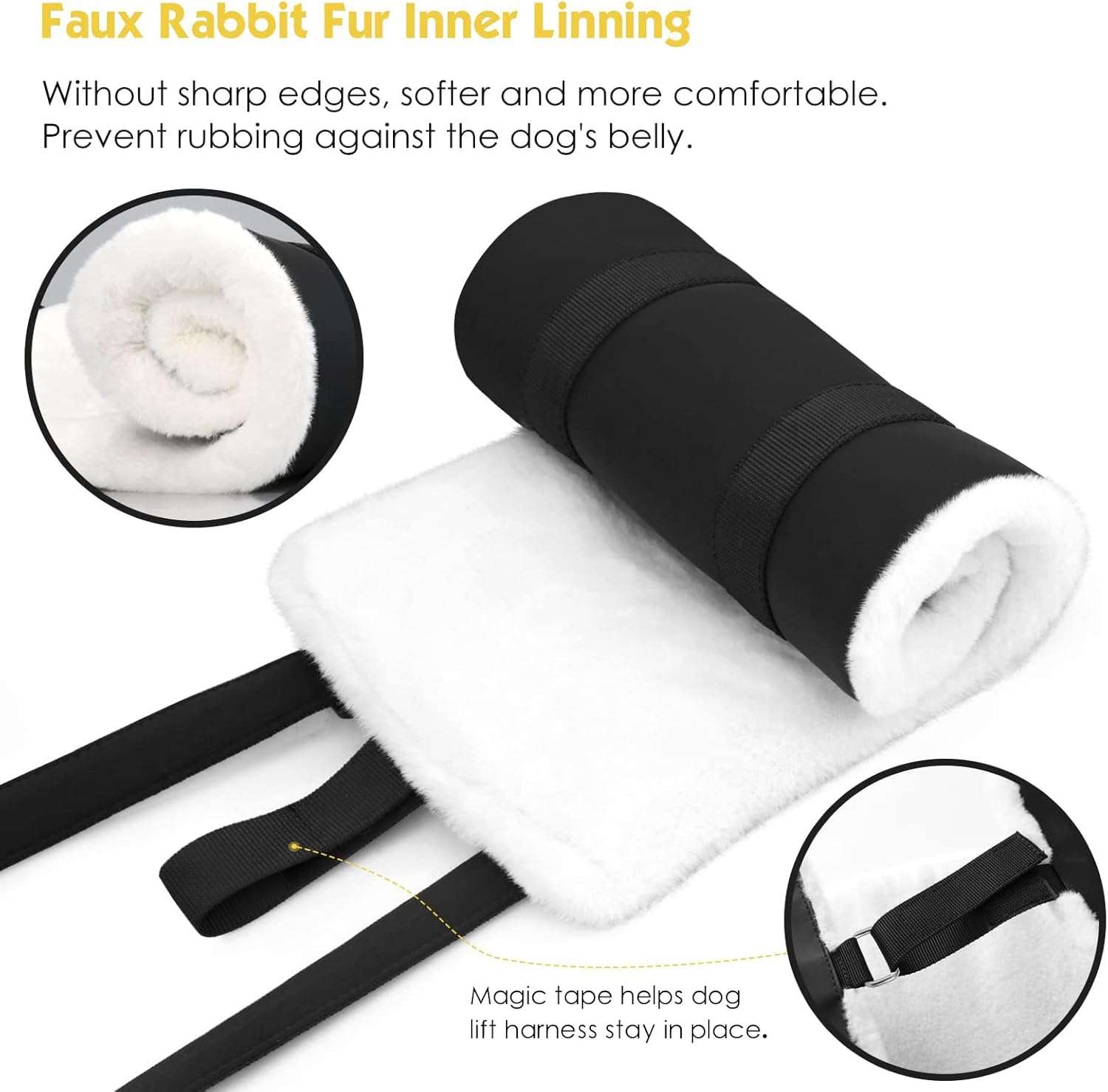 Arnes elevacion perro piel suave soporte patas traseras displasia cadera ayuda subir escaleras