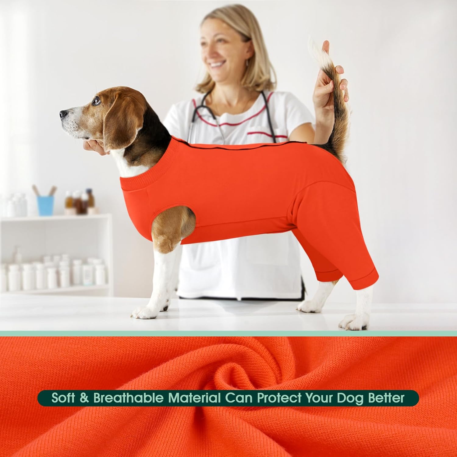 Traje recuperacion perro patas traseras pantalon post operatorio alternativa cono collar isabelino