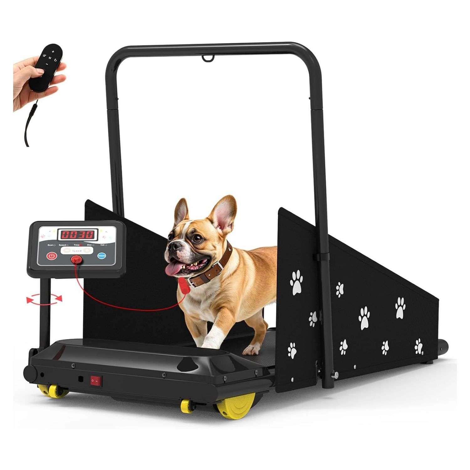 Trotadora electrica 2 en 1 para perros y humanos plegable soporta 120kg silenciosa