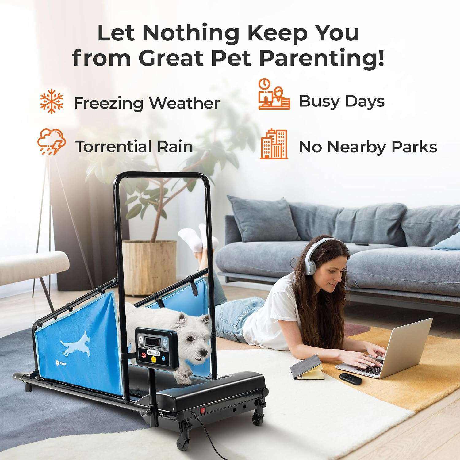 Trotadora electrica para perros pequeños y medianos silenciosa con control remoto pawrunner