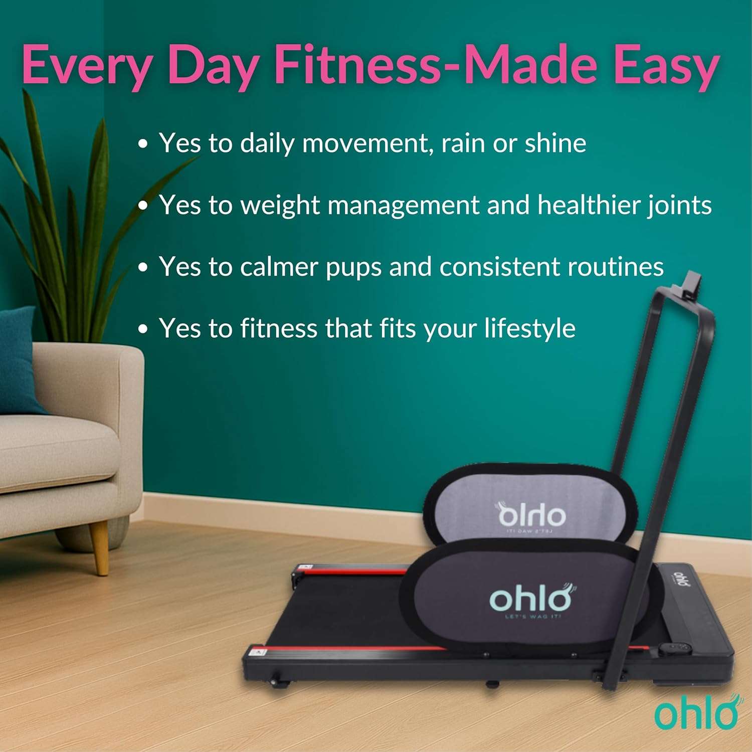 Trotadora electrica plana para perros 125x55x12 cm cabe bajo la cama soporta 120kg