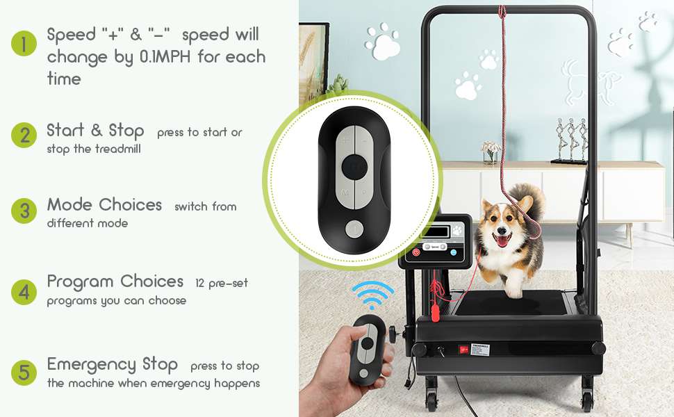 Trotadora electrica para perros con control remoto e inclinacion soporta 100kg