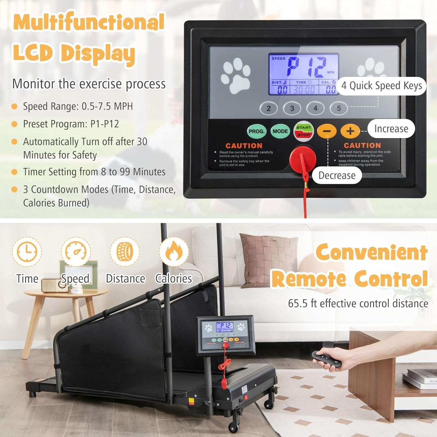 Trotadora electrica para perros con control remoto e inclinacion soporta 100kg