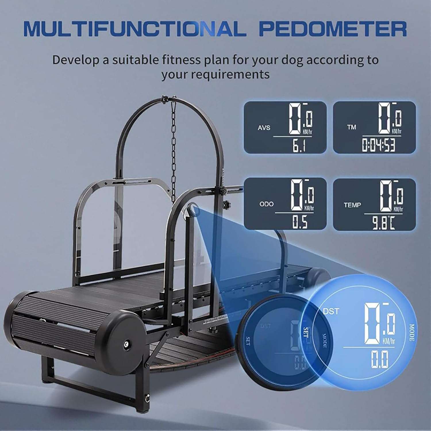 Trotadora mecanica para perros con inclinacion ajustable freno y podometro sin motor