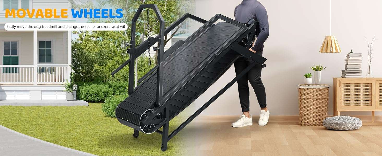 Trotadora slatmill perros grandes sin motor 168cm acero soporta 136kg