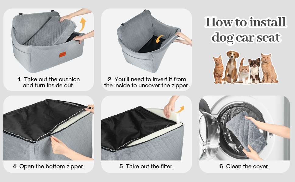 Asiento cama auto perro grande 76x53 cm memory foam ortopedica bulldog ingles border collie lavable