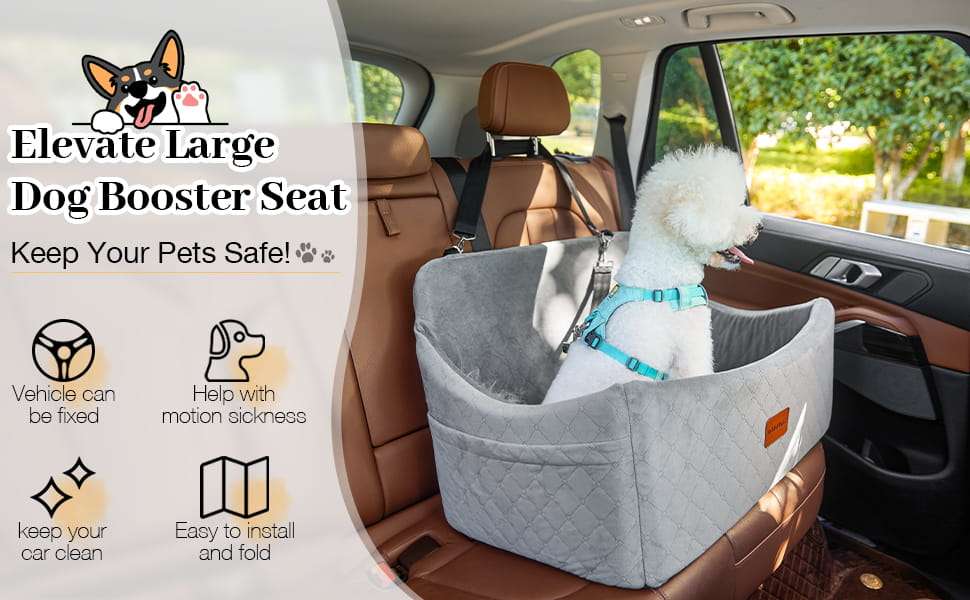 Asiento cama auto perro grande 76x53 cm memory foam ortopedica bulldog ingles border collie lavable